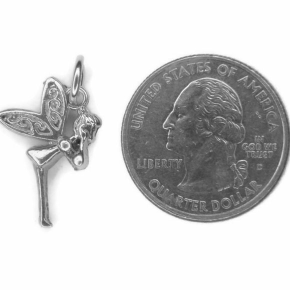 Fairy Pendant Charm .925 Sterling Silver - Picture 6 of 6